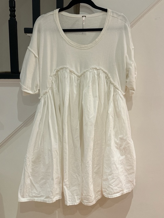 Free People Dresses & Skirts - Free People White Babydoll Short Sleeve Dress